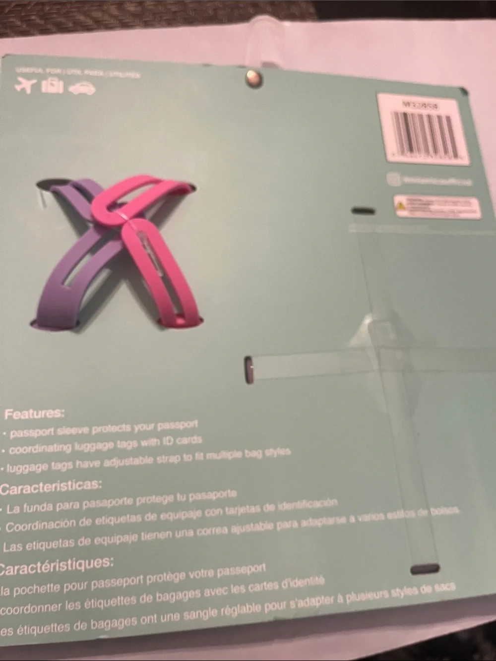 Kids Passport & Luggage Tag Set - Pink & Purple